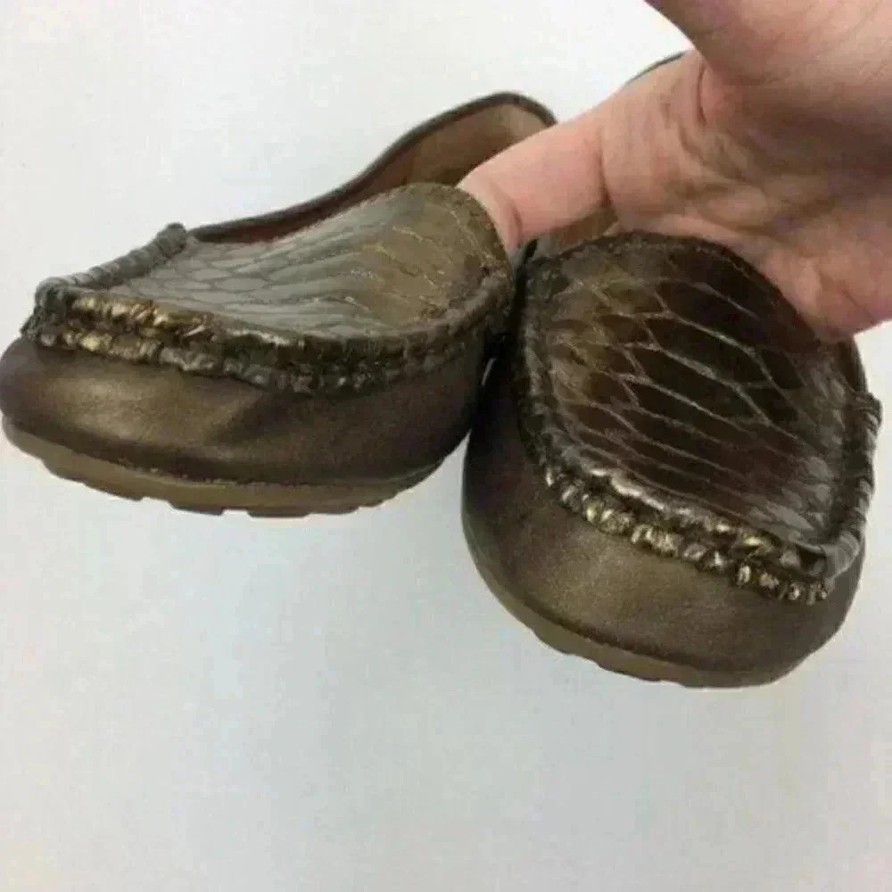Baretraps Kieran Bronze Snakeskin Print Loafers - Picture 7 of 8